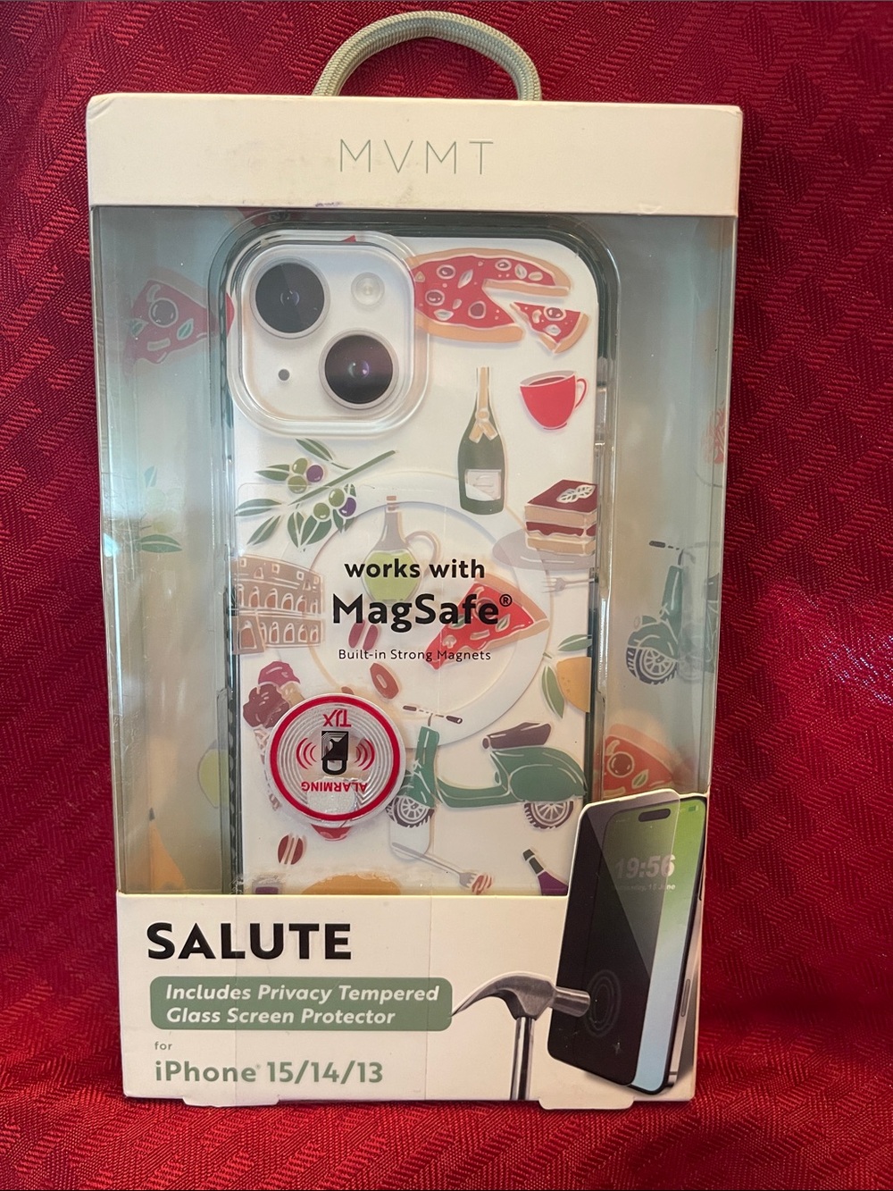 MVMT Salute White iPhone Case with Colorful Italian Print for iPhone 15/14/13